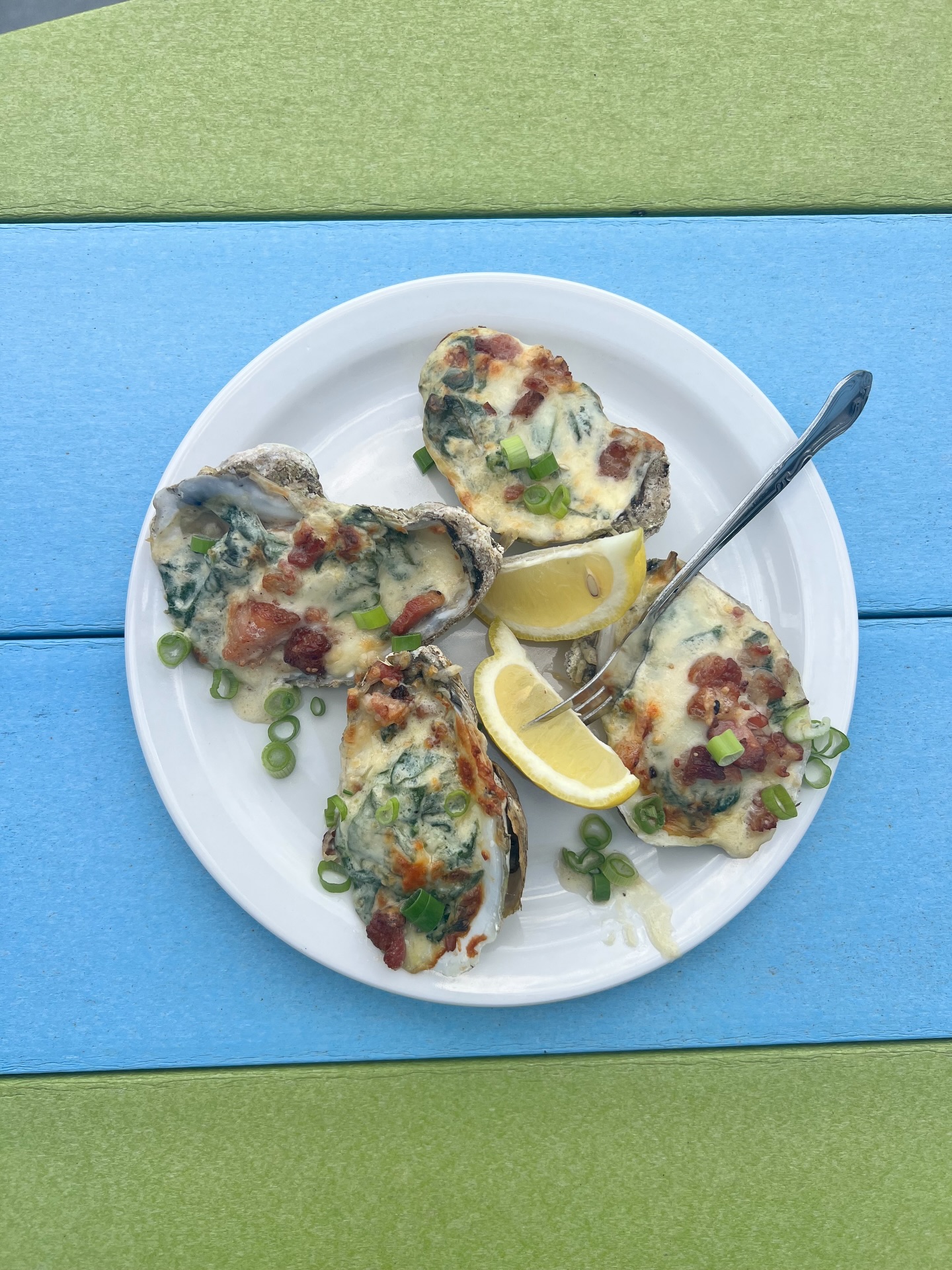 Oyster's Rockefeller at Lucy's Sky Bar in Virginia Beach